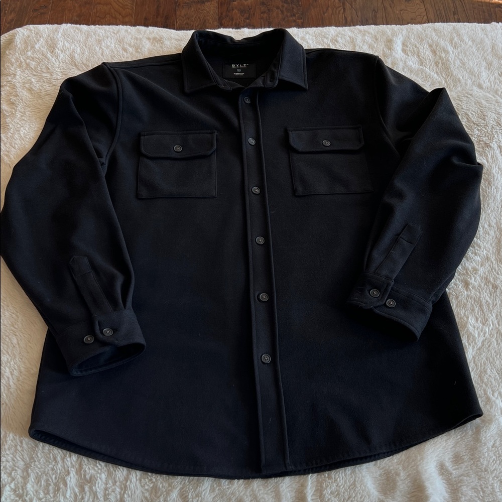 Bylt Premium Basics Coastal Overshirt Shirt Jacket. Black. Size XL - Picture 2 of 10